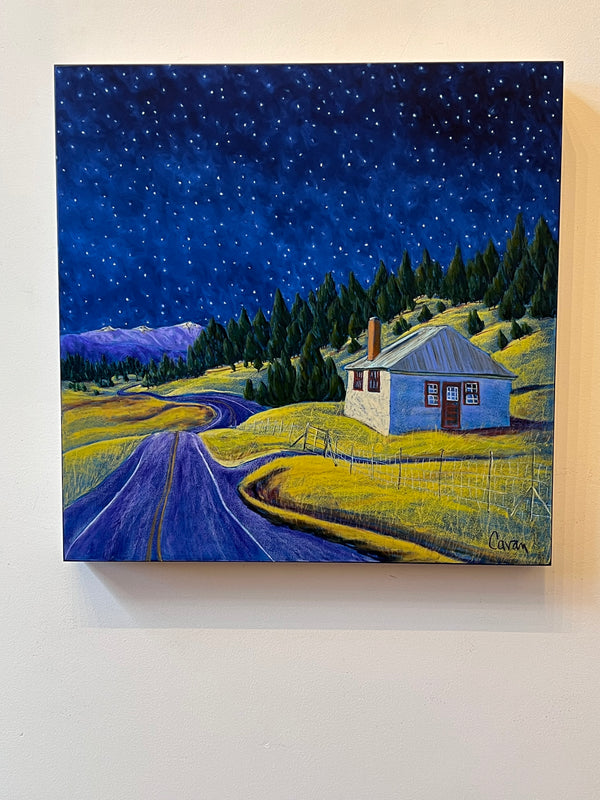 Stars Hang Over Black Lake | 24” x 24”