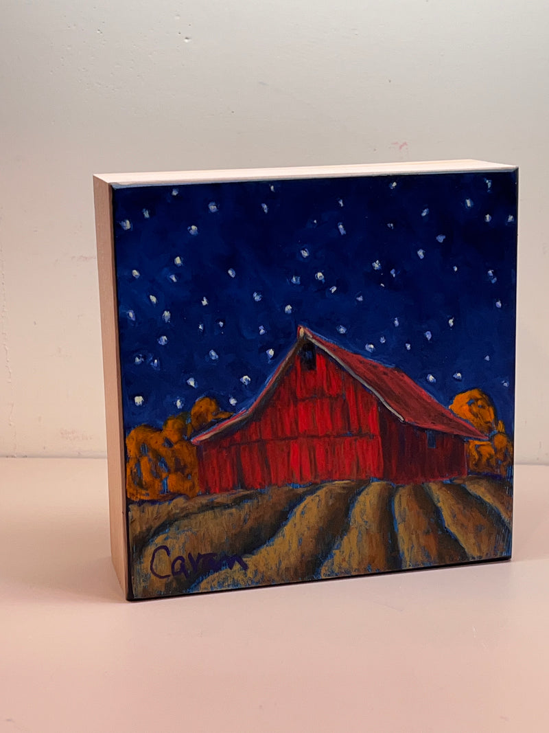 Starlight On The Barn| 6” x 6”