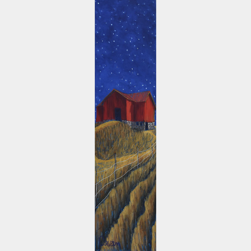 Night Fell On The Red Barn | 6” x 24”