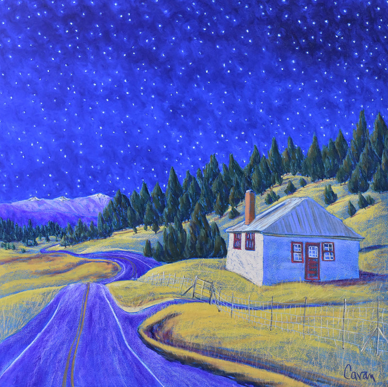 Stars Hang Over Black Lake | 24” x 24”